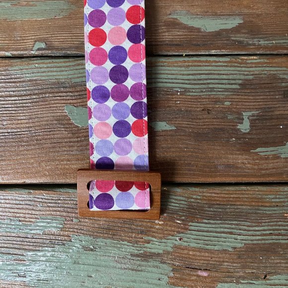 Polka do Fabric Belt - Wooden Buckle - OOP Fabric - Picture 4 of 4